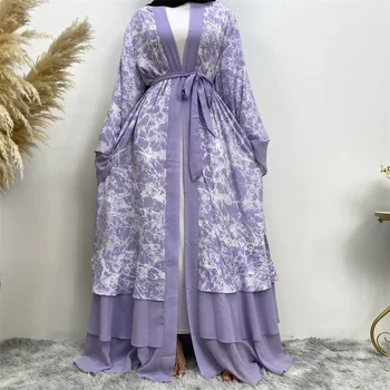 Ramadánu Femme Musulmane Kaftan Elegantné Dlhé Islamskej otvoriť Abayas Pre Ženy Kimono Kaftane Skromné Župan Moslimských Cardigan