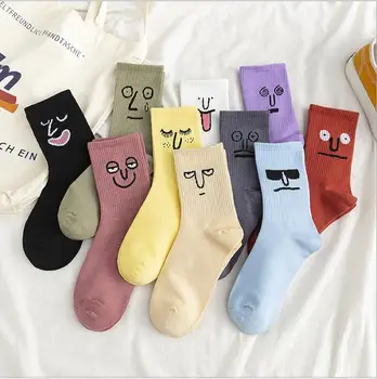 Jeseň nové bavlna kórejský dámy ponožky zábavné žakárové osobné ženy ponožky