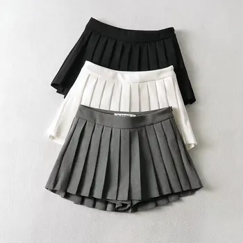 Letné Vysoký Pás Sukne Dámske Sexy Mini Sukne Skladaná Sukňa Kórejský Tenis Sukne Krátke Biela Čierna