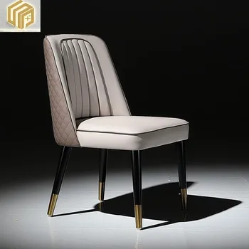 Nordic masívneho dreva, kože, jedálenské stoličky, moderné malá rodinná reštaurácia, komfortné zadné stoličky, taliansky ľahké luxusné kreslo