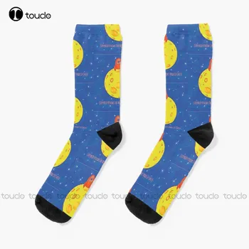Nový Mesiac Je Vyrobený Zo Syra Ponožky Zábavné Ponožky Pre Mužov Osobné Vlastné Unisex Dospelých Ponožky Popularitu Dary