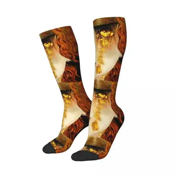 Gustav Klimt Zlaté Slzy Žien Atletický Pančuchy Zábavnej 3D Tlač Symbolika Umenie Vonkajšie Športové Stehna Vysoké Ponožky