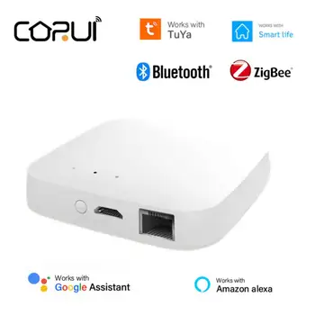 CORUI Tuya Smart Káblové Multi-mód Brány ZigBee Bluetooth Oka Smart Hub Život Aplikáciu Diaľkové Ovládanie Práce S Alexa Domovská stránka Google