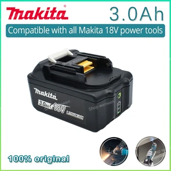 Makita Pôvodné 18V 3.0 Ah Nabíjacie náradie Batérii s LED Lítium-Iónová Výmena LXT400 BL1860 BL1850 BL1840 BL1830