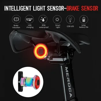 ZK30 Bicykel zadné svetlo Nabíjania cez Usb Intelligent Sensor Brzdové Svetlá Horský Bicykel Baterka MTB Cyklistické Doplnky