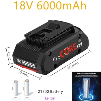 Zlepšenie 18V 6.0 Ah Li-Ion Batéria pre Procore 1600A016GB 18 Volt Max Akumulátorové náradie vrtáka,2100 Buniek Vstavaný