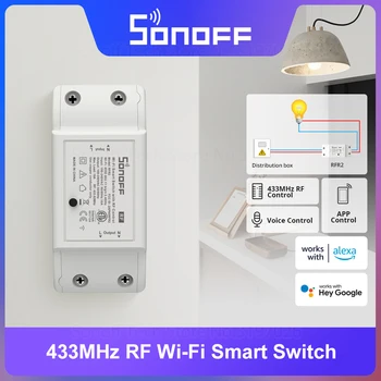 SONOFF RF R2 10A 433Mhz RF DIY Smart Home Wi-Fi Bezdrôtový Spínač, Diaľkové Ovládanie cez eWeLink Pracuje S Alexa Domovská stránka Google IFTTT
