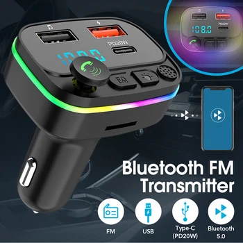 A9 Bluetooth 5.0 FM Handsfree autorádia Modulátor MP3 Prehrávač S PD 20W USB Super Rýchle Nabíjanie Adaptér pre Auto