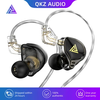 QKZ AK6 Zeus Káblové pripojenie HiFi Najlepšie V Uchu IEMs Slúchadlá Dynamické Basy Ovládača Monitora s Micr Pokovovanie Silver Odnímateľný Audio Kábel