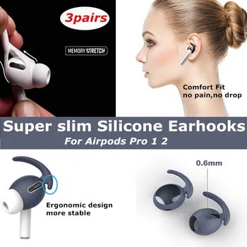 Pre Apple airpods pro 1 2 silikónové earhooks držiteľ anti stratil hluku klzké pre earpods ucho struky android pre Vzduch struky accssories