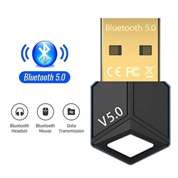 BT 5.0 Mini USB Bezdrôtovej Bluetooth Dongle Adaptér 5.0 Hudby Audio Prijímač, Vysielač pre PC Reproduktor, konektor pre Slúchadlá a Myš Notebook