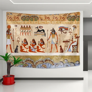 Žltá Starovekých Egyptských Dekoratívne gobelín stene visí Hippie Egyptský gobelín klasickej kultúry obývacia izba domova
