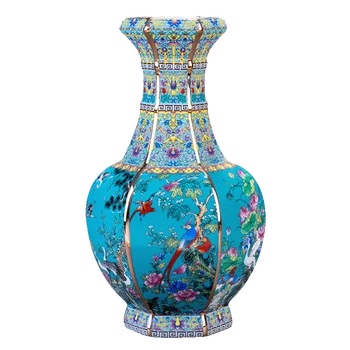 Jingdezhen Keramiky Imitácia Qianlong Vintage Váza Čínsky Smalt Dekorácie Obývacia Izba Kvet Usporiadanie Starožitné Polica Dekor