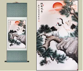 Čínsky Prejdite Maľovanie Tradičné Čínske Umenie Maľba Home Office Dekorácie Čínske maľby žeriavy s borovicami