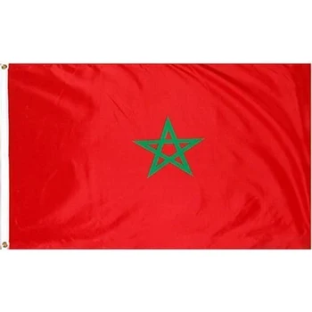Maroko Vlajka 3x5 FT Vonkajší Krytý Krajiny Propagáciu Doma Rekreačný Šport Reklamné Dekorácie Polyester Hot Predaj