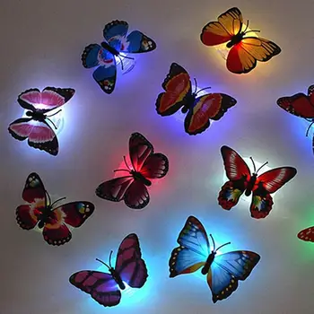 Nové Svietiť Samolepky na Stenu Farby Roztomilý Motýľ LED Nočné Svetlo Domov Izba Stôl, Stenu Decor Deti, Dekorácie, Nálepky, обои