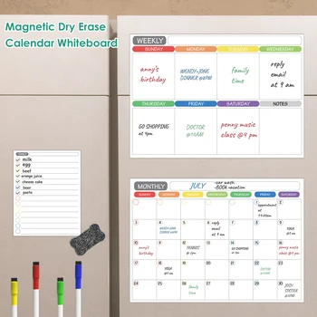 8Pcs Magnetické Suché stieracie Kalendár Chladnička Kalendár Opakovane Magnet Flexibilné Denné Správy Nálepky Multifunkčné Mesačne