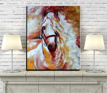 Silný Kôň Olejomaľba Na Plátne, 100% Ručne Maľované Umelecké Moderné Kôň Portrét Nôž Olejomaľby Pre Miestnosti Dekorácie
