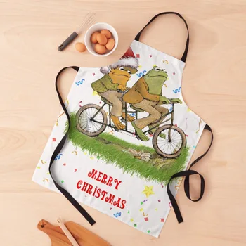 žaba a ropucha na bicykli - Veselé Vianoce Zástera Kuchár Jednotné Zástery Dámy Kuchyňa Predná Zástera Ženy