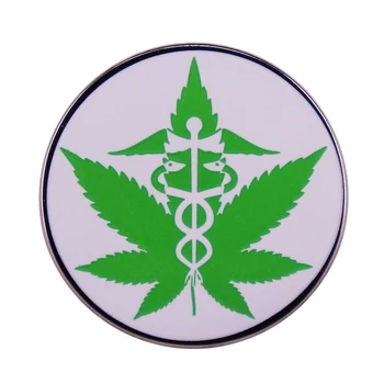 Caduceus brošňa lekárske logo badge