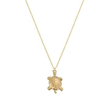Pozlátené Mávali Havajskom Sea Turtle Prívesok Reťazca Náhrdelník pre Ženy, Mužov Elegantný Minimalistický Dizajn z Nehrdzavejúcej Ocele, Šperky