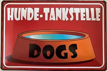 Kovov cín logo Psy -hunde-Tankstation klasické retro roztomilý pes hrniec vonkajší domov doghouse Stenu Decor Kovov Cín Sign8x12inch