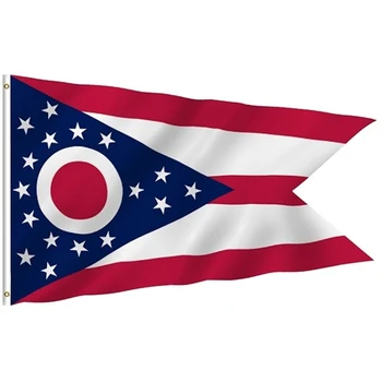 Ohio State Vlajka 3x5FT Banner 100D 150X90CM Polyester Živé Farby Digitálna Tlač Dvojité Stitched Vonkajší Krytý Veľkoobchod