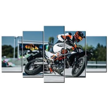 Športové Motocykle 690 SMC R Supermoto 5 Kus Plátna Obrazov Moderné Plagát na Stenu Umenie Obrázok Pre Home Decor