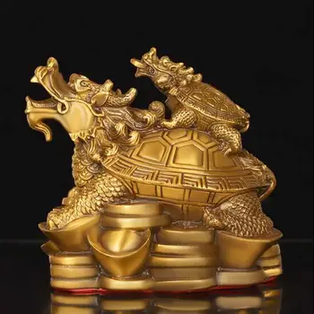 Medený drak korytnačka ozdoby Čistej medi dragon korytnačka matku a dieťa korytnačka zlatý poklad korytnačka ozdoby