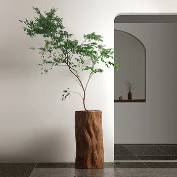 Ji Feng Zelená Rastlina Podlahu-na Poschodí Kvetu Rastlín Masívneho Dreva Celý Kopanie Drevené Vedro Dekoratívne Ozdoby Predaj