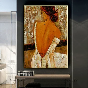 Klasické Vyrobené Klasické Bohemia Dievča, Olejomaľba Ručné Elegantná Žena Plátno Obrázok Pre Hotel Home Obývacia Izba Dekor Wall Art