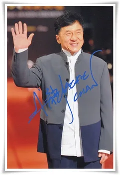 Jackie Chan autographed podpísané s perom foto 4*6 palcov slávny kongfu herec zber freeshipping 07.2016 03