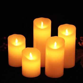 LED Flameless Sviečky , 3KS/ 6PCS LED Sviečky, Svetlá na batériový Plastové Pilier Blikanie sviečkach pre Party Decor