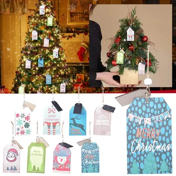 Drevené Maľované Vianočné Prívesok Domáce Dekorácie 2023 Vianočný Stromček, Drevené Ozdoby Prívesok Hračky Nový Rok Dekorácie #50g