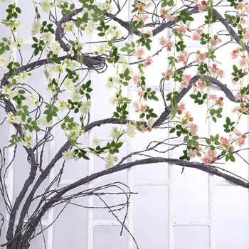 Čerešňový Kvet Umelý Viniča Realistické Imitácie Cherry Blossom Ratan Č Vyblednutiu Falošné Čerešňový Kvet Viniča Opakovane Falošné Kvet