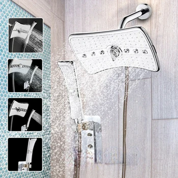 Prenosná Sprcha Dual Zrážok Sprcha Hlavu Ručné Kombinovaný Nerez Hadice Kúpeľňa 4 Sady