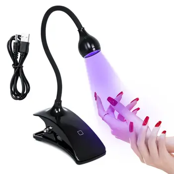 Led Nechtov Svetlá na Vlasy Ultrafialové UV Lampa Mini Pružný Klip-Na Stôl USB Gél Vytvrdzovania Manikúra Pedikúra Nástroje