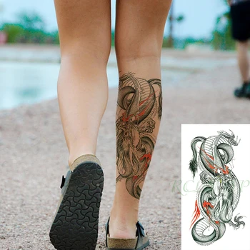 Nepremokavé Dočasné Tetovanie Nálepky v Pohode Východného Draka Zvierat Falošné Tetovanie Flash Rameno Nohu Tetovanie Tela Umenie pre Chlapca, Ženy, Muži
